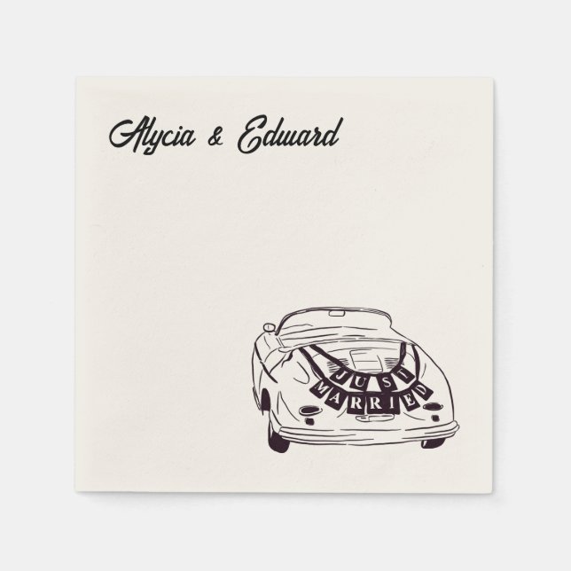 Wedding Napkins. Customise cocktail napkins.  Napkin (Front)