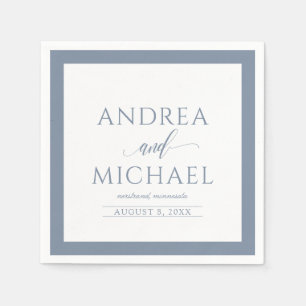 Wedding Napkins   Luxe Calligraphy (Dusty Blue)