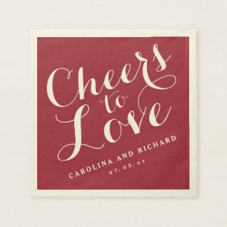 Wedding Napkins | Marsala Cheers to Love