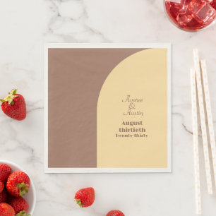 Wedding Napkins Mocha Mousse Arched