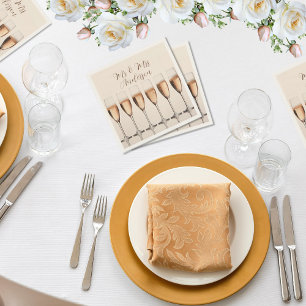 Wedding Napkins Row of Pink Champagne Glasses