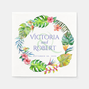 Wedding Napkins   Tropical Watercolor Floral