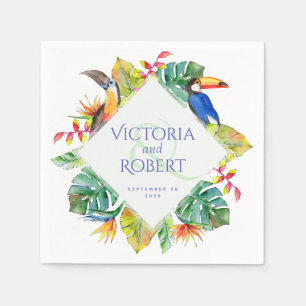 Wedding Napkins   Tropical Watercolor Floral