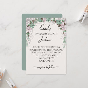 Wedding Nautical Netting Arch with Flowers Invitation