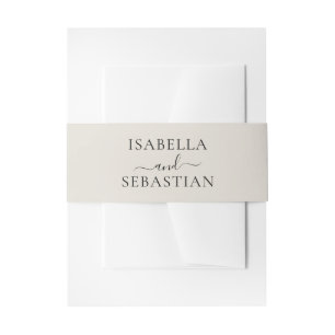 Wedding Neutral Cream Invitation Belly Band