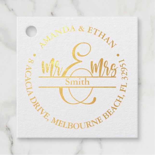 Wedding New Address Favour Tags (Front)