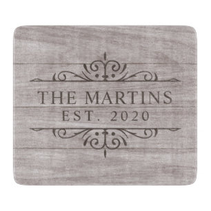 Wedding Newlywed Gift Last Name Cutting Board