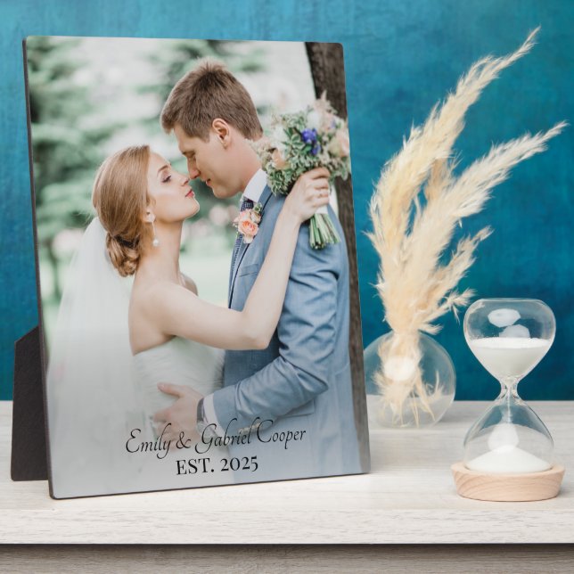 Wedding Newlywed Photo  Plaque (Side)