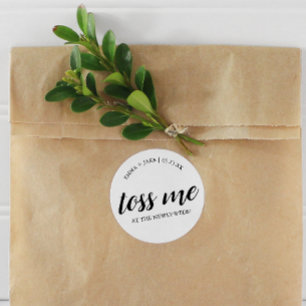 Wedding Newlywed Toss Stickers with Names and Date