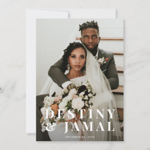 Wedding Newlyweds Couple Photo Card