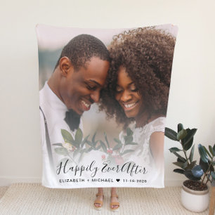 Wedding Newlyweds Photo Fleece Blanket