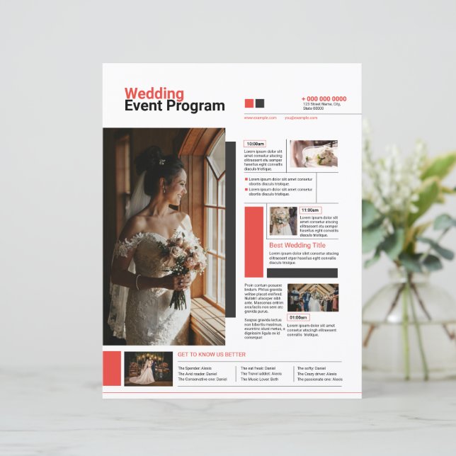 Wedding Newsletter Template (Standing Front)