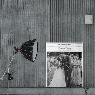 Wedding Newspaper Fun Photo Photobooth Backdrop Tapestry