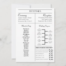 Wedding Newspaper Invitation with Program