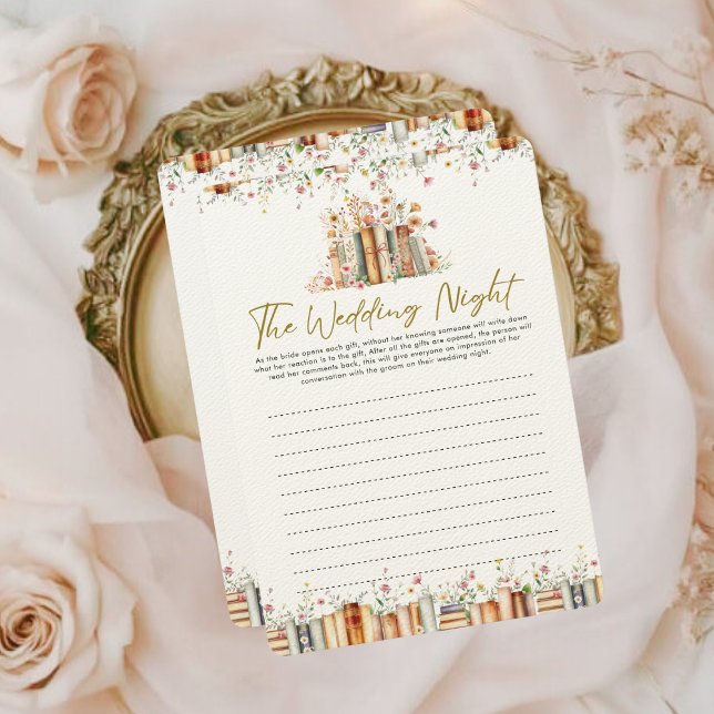 Wedding Night Book-Themed Bridal Shower Game Card  (Creator Uploaded)