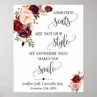 Wedding No Assigned Seats Sit Anywhere Marsala