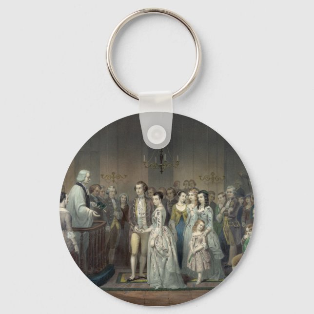 Wedding of George Washington keychain (Front)