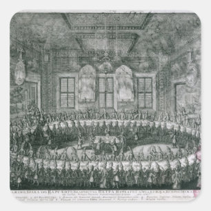 Wedding of Peter I and Catherine in the Winter Square Sticker