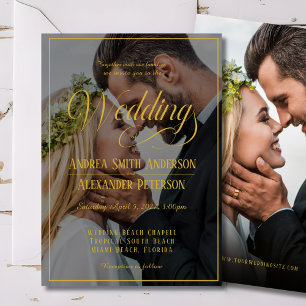 Wedding of Photos Double-Sided Invitation