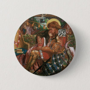 Wedding of St George, Princess Sabra by Rossetti 6 Cm Round Badge