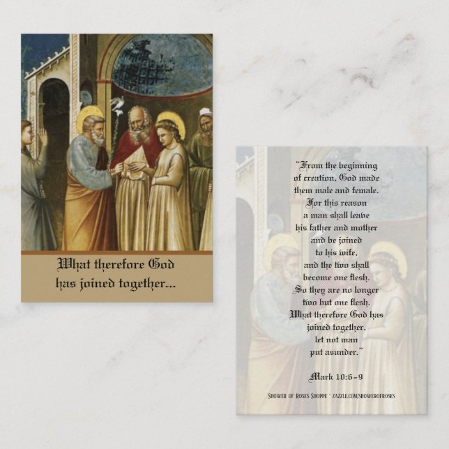 Wedding of St. Joseph & Mary Holy Cards (Front/Back)