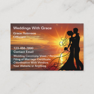 Wedding Officiant Beach Theme Business Cards