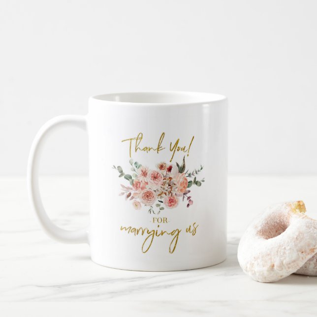 Wedding Officiant Gift - Thank You For Marrying Us Coffee Mug (With Donut)