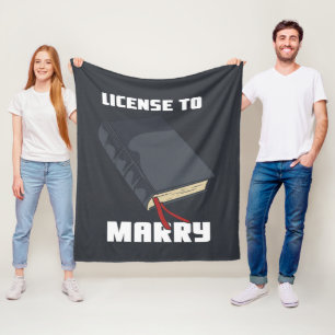 Wedding Officiant License to Marry Fleece Blanket