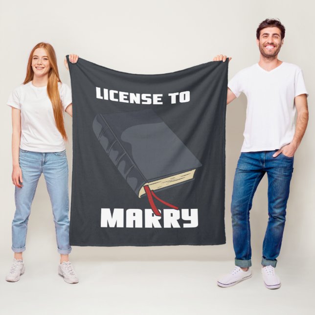 Wedding Officiant License to Marry Fleece Blanket (In Situ)