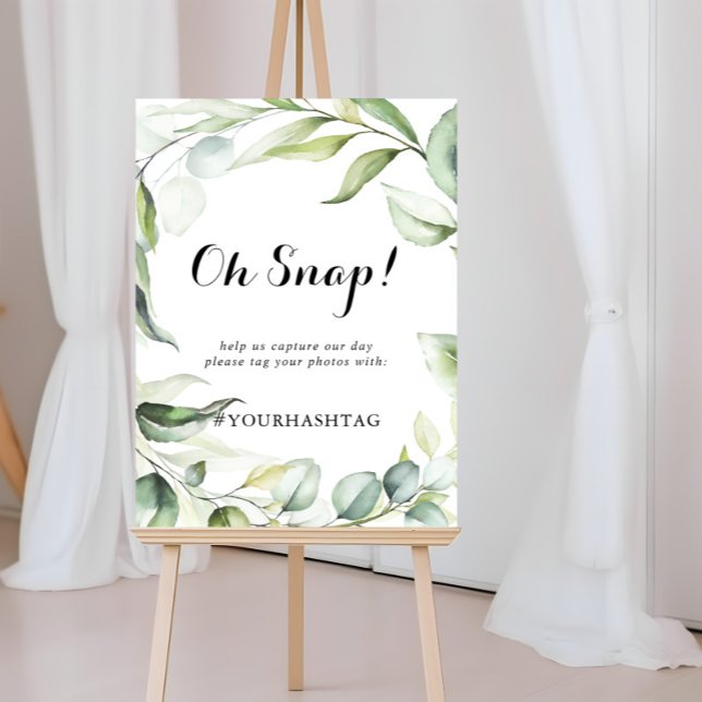 Wedding Oh Snap Watercolor Eucalyptus Greenery  Poster (Creator Uploaded)