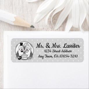 Wedding Old English Sheepdogs Bride Groom Grey 1