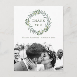 Wedding olive. Botanical italian thank you Postcard