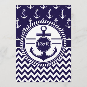 Wedding on a Ship or Boat Nautical Anchors Invitation