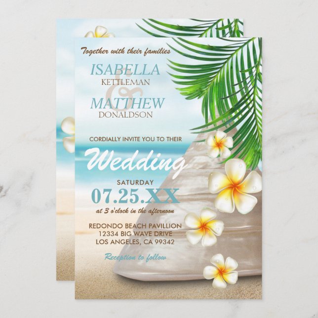 Wedding on the Beach | Invitations (Front/Back)