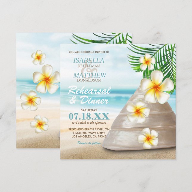 Wedding on the Beach | Rehearsal Dinner Invitation (Front/Back)