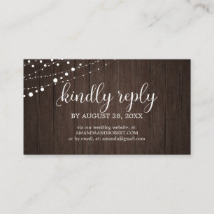 Wedding Online RSVP Rustic Wood Wedding Enclosure Card