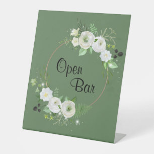 Wedding Open Bar Pedestal Sign