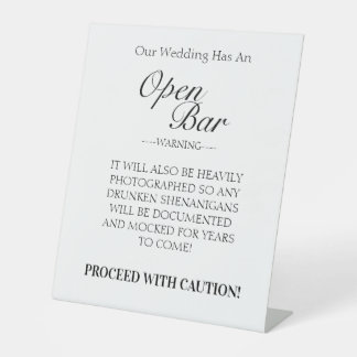 Wedding open bar sign wedding decoration 