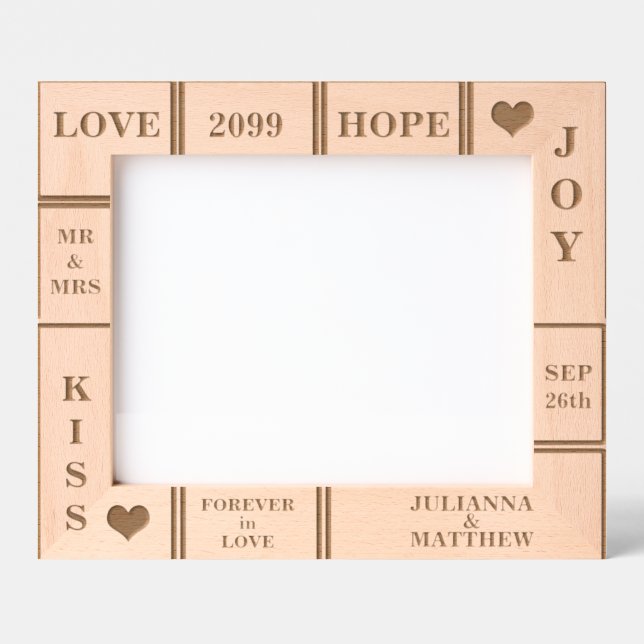 Wedding or Anniversary Custom Text 10x8 Etched Frames (Front)