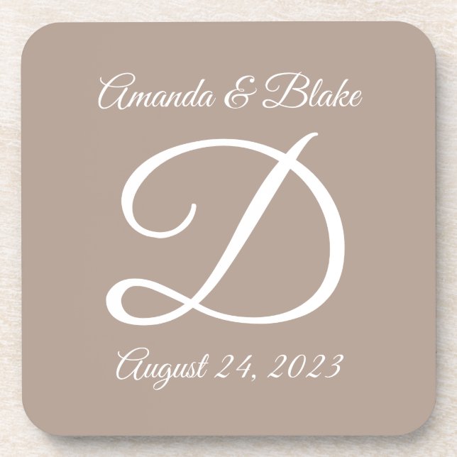 Wedding or anniversary hard plastic coasters (Front)