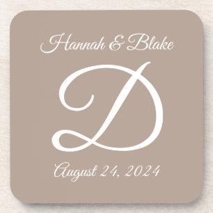 Wedding or anniversary hard plastic coasters