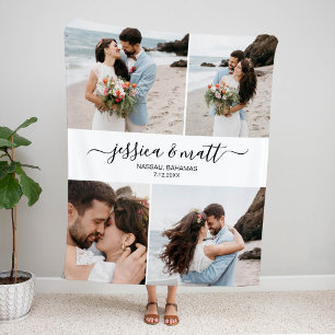 Wedding or Anniversary Photo Sherpa Blanket