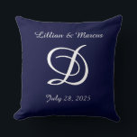 Wedding or anniversary pillow monogrammed<br><div class="desc">Wonderful wedding present for the newlyweds or anniversary gift.  Personalise with their names and wedding date.  Available in different sizes and material.</div>