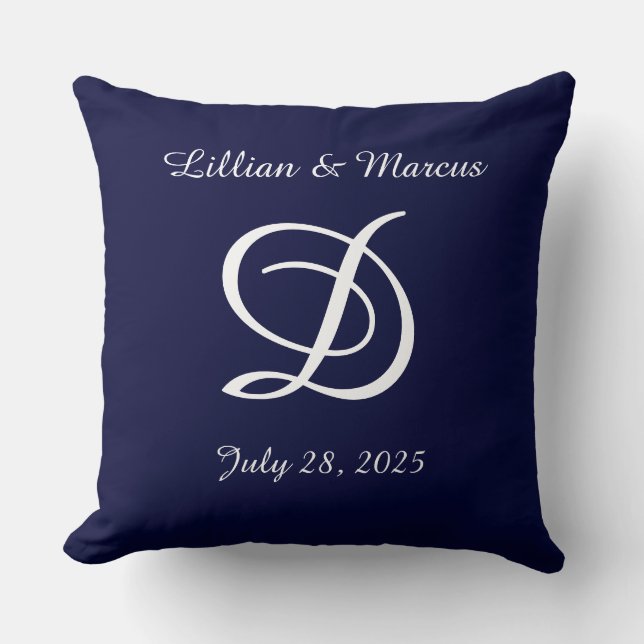 Wedding or anniversary pillow monogrammed (Front)