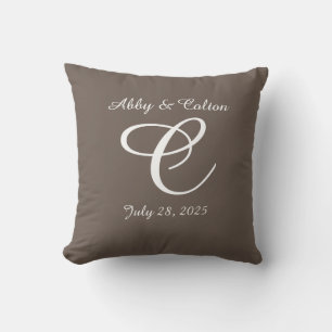 Wedding or anniversary pillow monogrammed