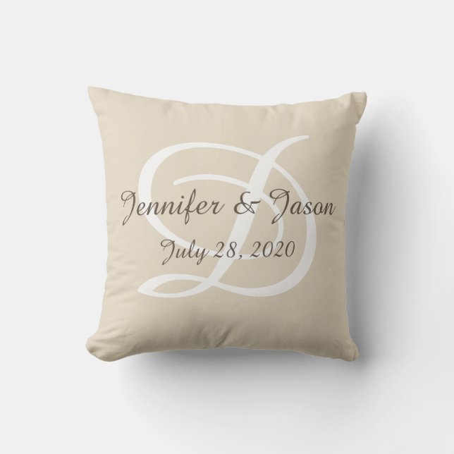 Wedding or anniversary pillow monogrammed (Front)