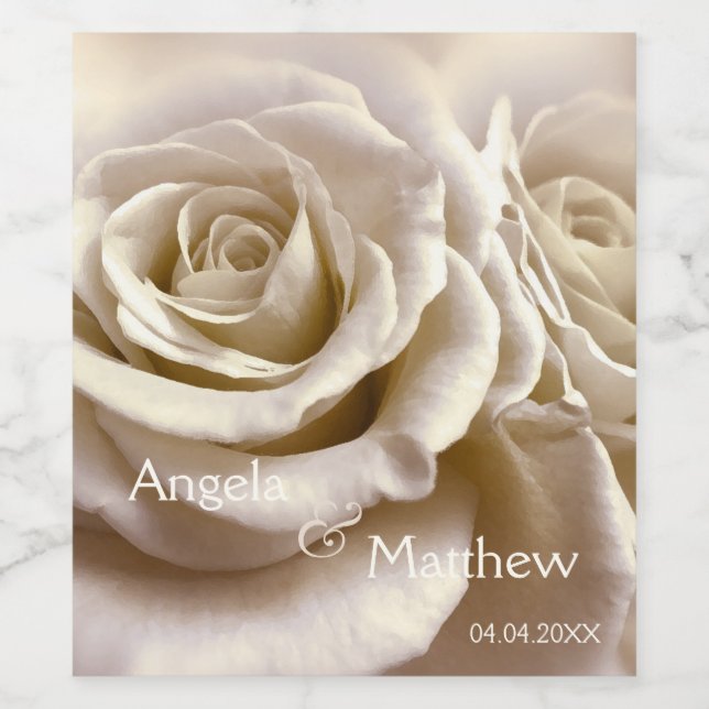 Wedding or Anniversary Roses Wine Label (Single Label)