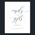 Wedding or Bridal Shower Cards & Gifts Sign<br><div class="desc">Luxury Wedding Cards & Gifts Table Sign: This design features elegant and romantic calligraphy. Put in a frame,  and display this at your cards & gifts table at your wedding reception or bridal shower.</div>