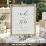 Wedding or Bridal Shower Cards & Gifts Sign<br><div class="desc">Luxury Wedding Cards & Gifts Table Sign: This design features elegant and romantic calligraphy. Put in a frame,  and display this at your cards & gifts table at your wedding reception or bridal shower.</div>
