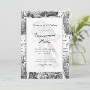 Wedding or Engagement Vintage Cupid French Toile Invitation